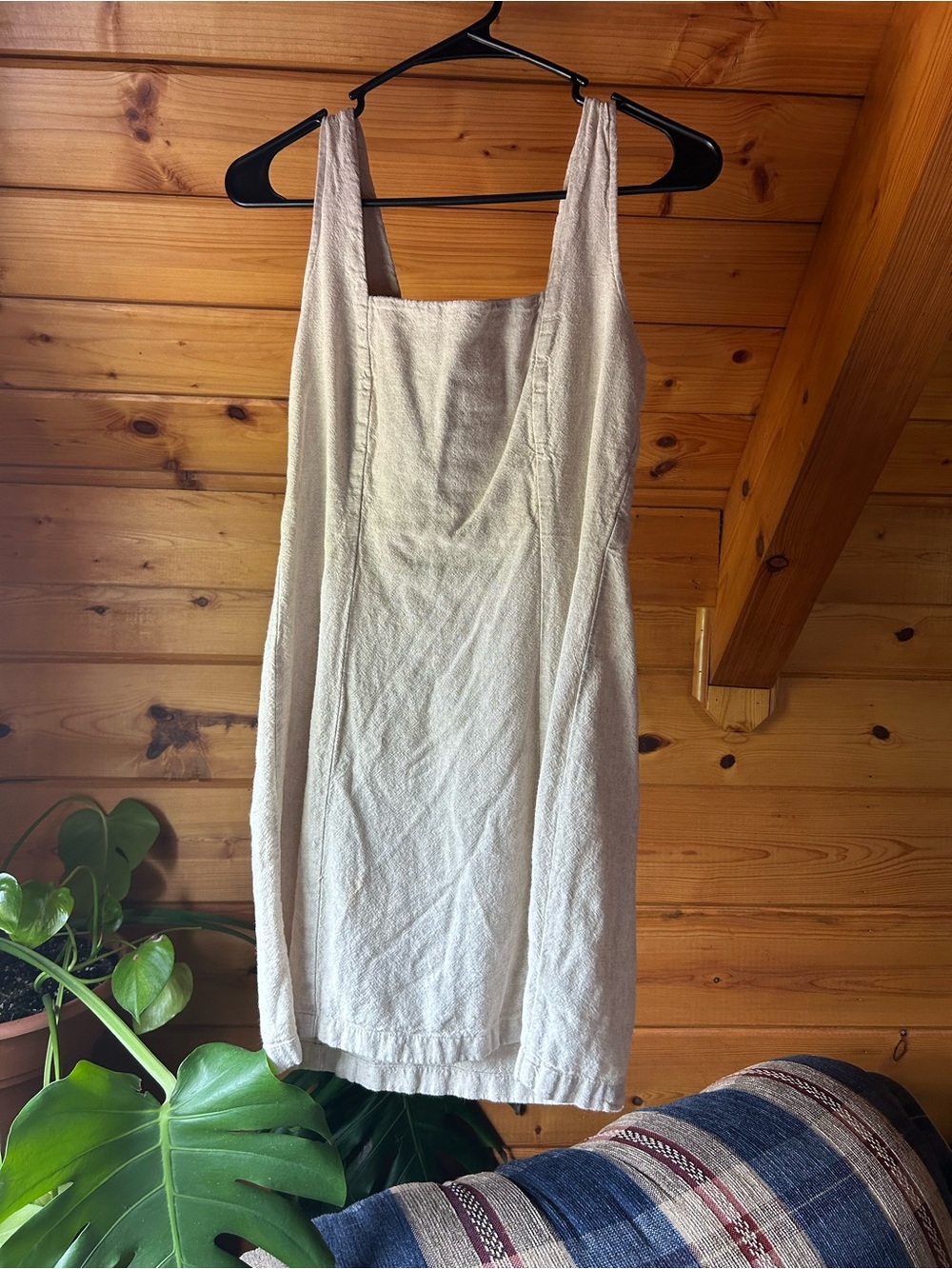 Old Navy Beige Linen Textured Dress